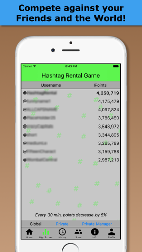 Hashtag Rental Game Screenshot
