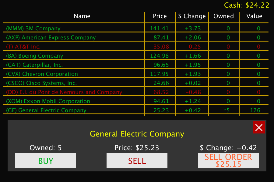 Stock Simulator Screenshot
